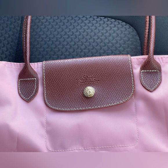 Longchamp Pink Tote with Brown Handles - Picture 2 of 12